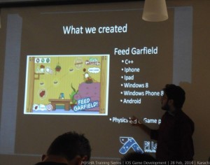 Abdul Basit is showing our past work. Yes, that's Feed Garfield game!